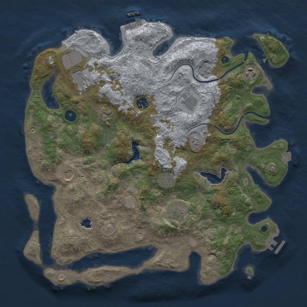 Rust Map: Procedural Map, Size: 4000, Seed: 793838795, 15 Monuments