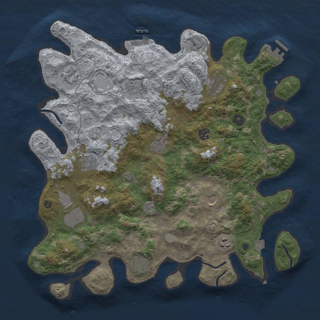 Rust Map: Procedural Map, Size: 4100, Seed: 52087106, 19 Monuments