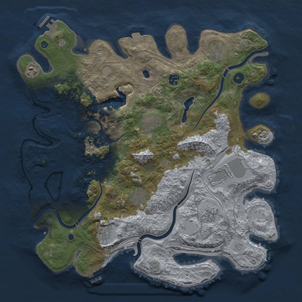 Rust Map: Procedural Map, Size: 4250, Seed: 1995538339, 15 Monuments