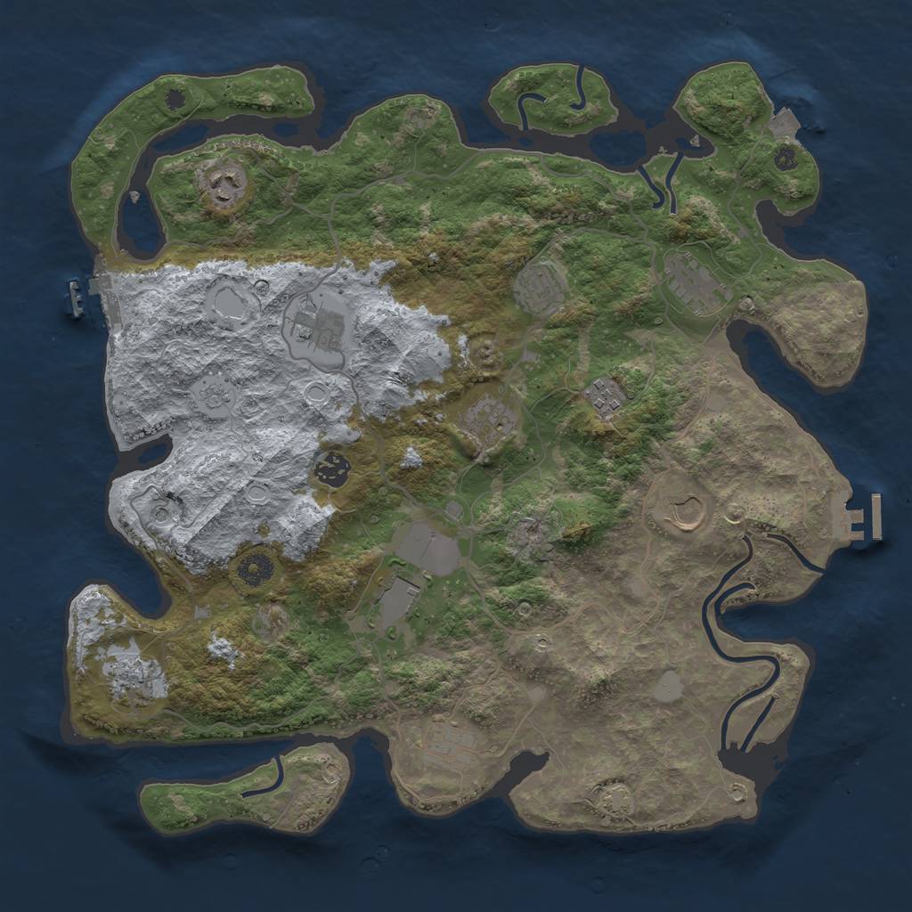 Rust Map: Procedural Map, Size: 4000, Seed: 471500837, 19 Monuments