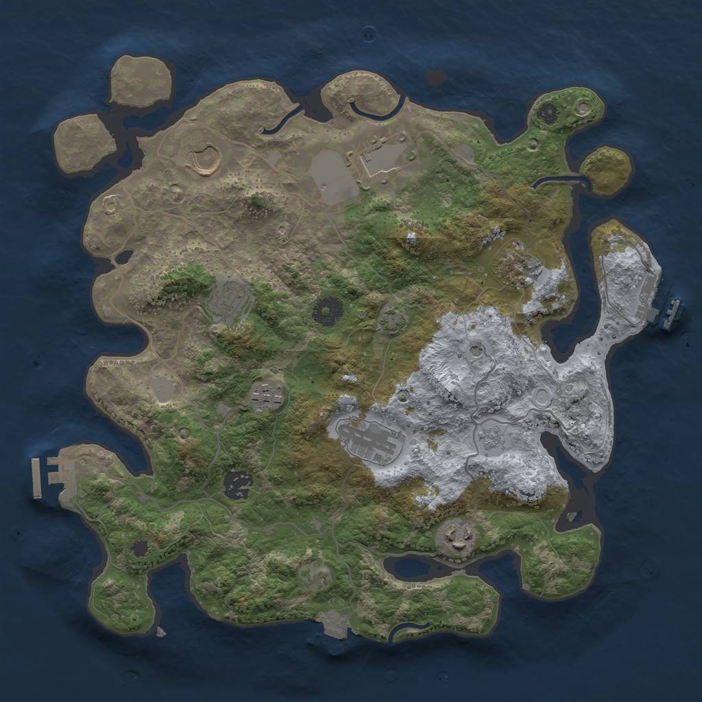 Rust Map: Procedural Map, Size: 3500, Seed: 1608900618, 16 Monuments