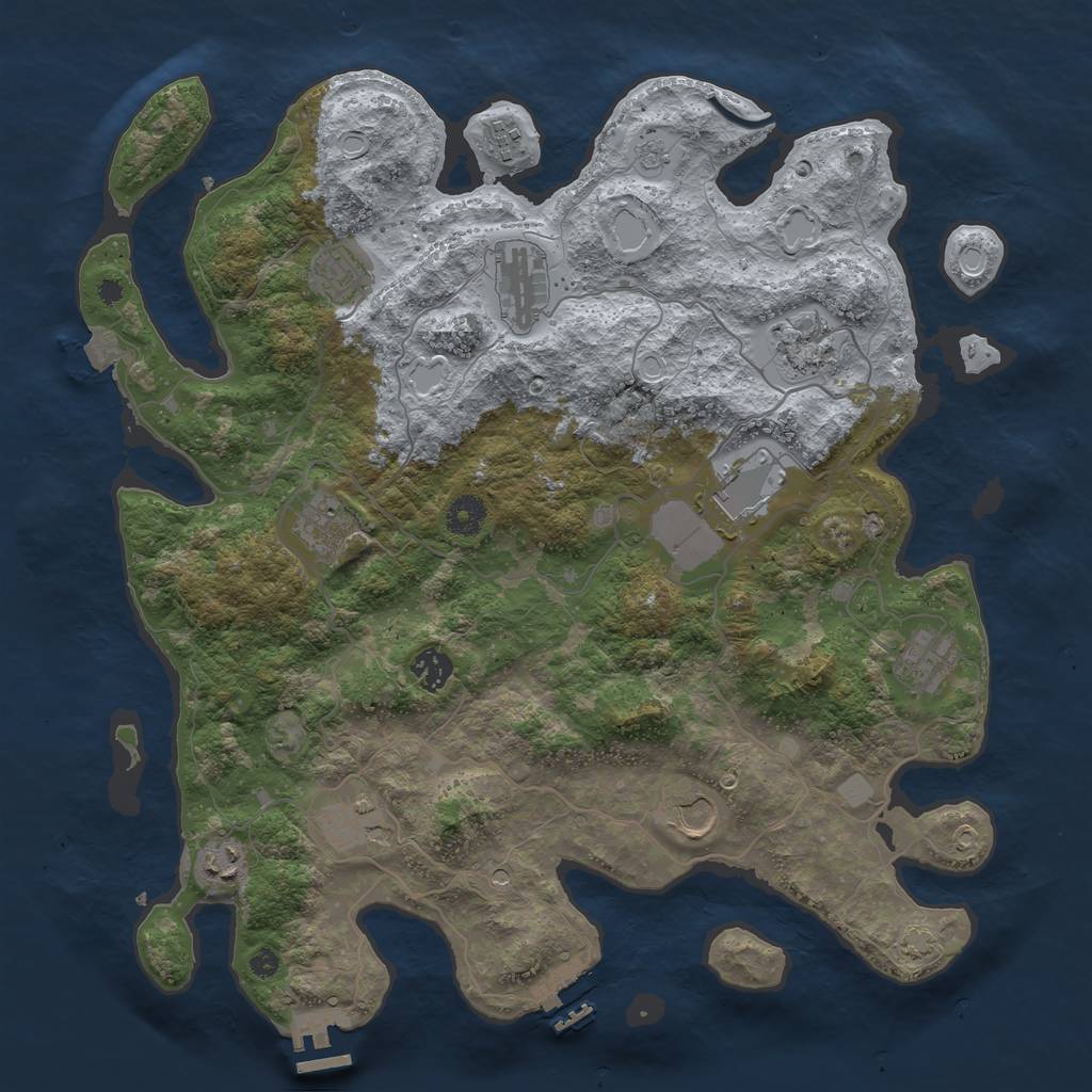 Rust Map: Procedural Map, Size: 4000, Seed: 776292163, 19 Monuments