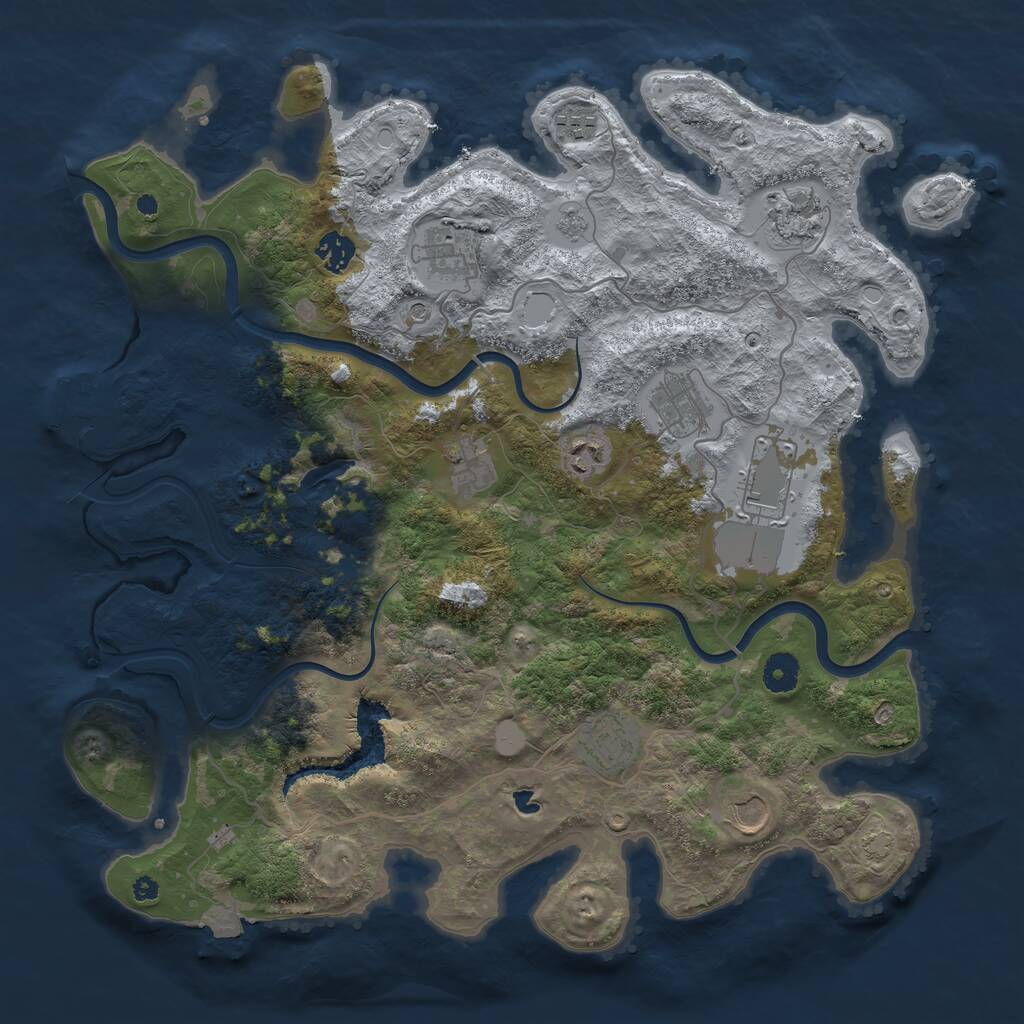 Rust Map: Procedural Map, Size: 4000, Seed: 697102840, 15 Monuments