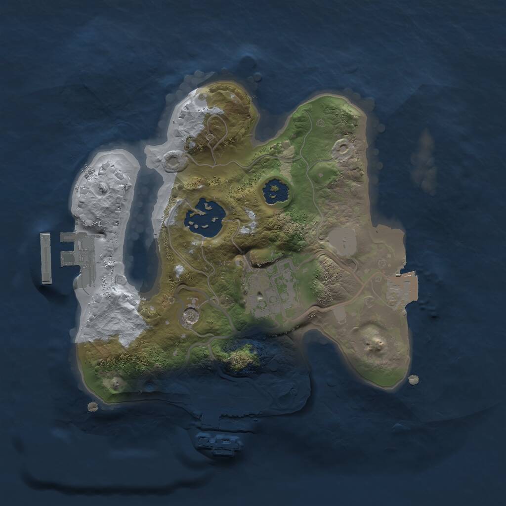 Rust Map: Procedural Map, Size: 2000, Seed: 838065865, 6 Monuments