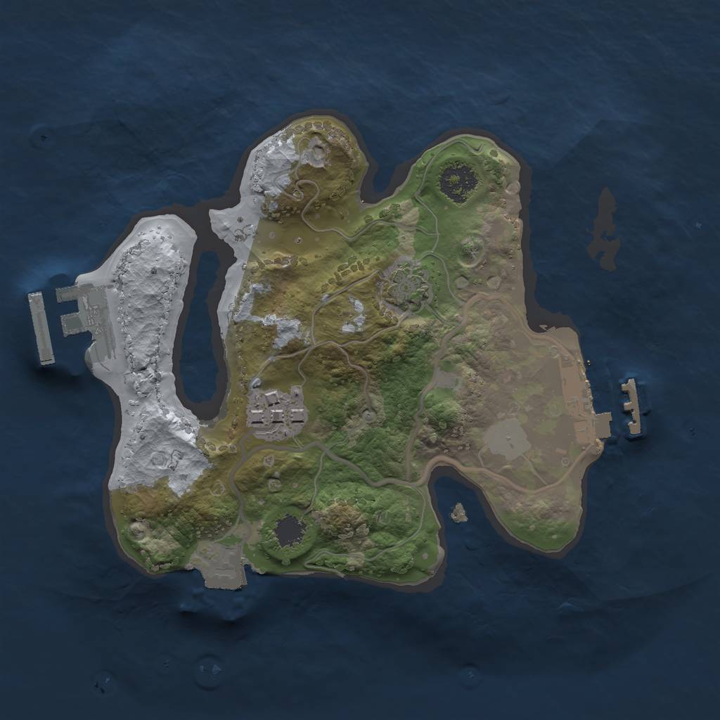 Rust Map: Procedural Map, Size: 2000, Seed: 838065865, 7 Monuments