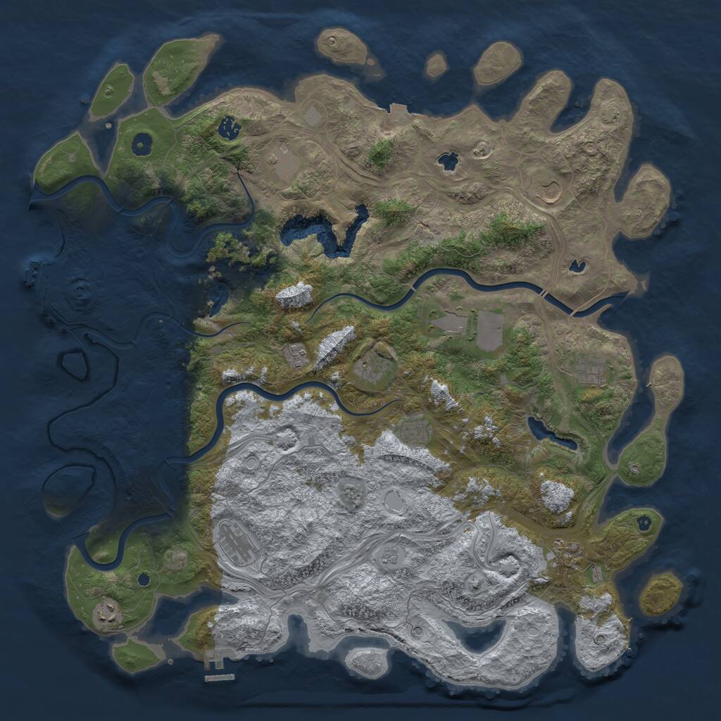 Rust Map: Procedural Map, Size: 4899, Seed: 4888, 17 Monuments