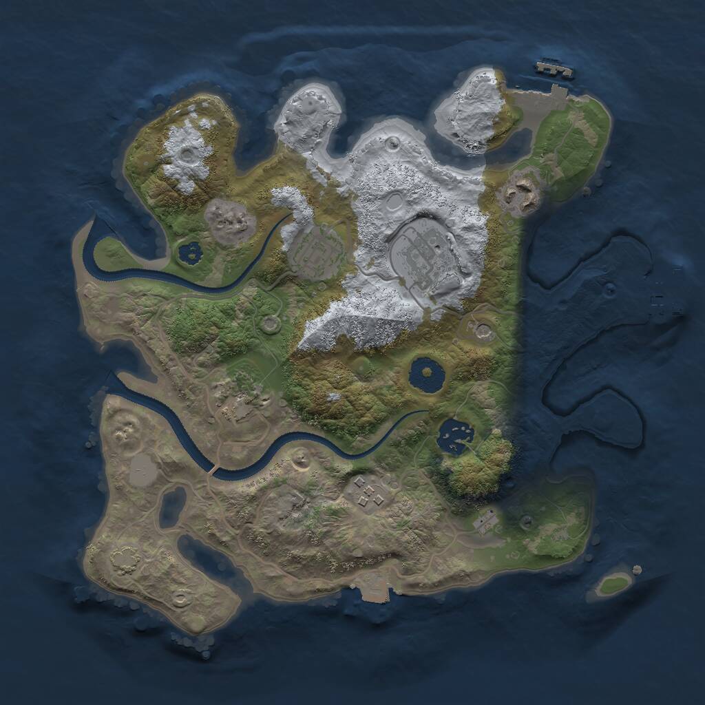 Rust Map: Procedural Map, Size: 3000, Seed: 8965270, 11 Monuments