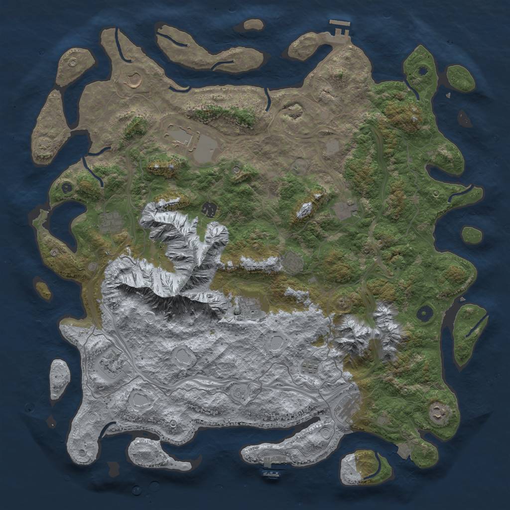 Rust Map: Procedural Map, Size: 5000, Seed: 1209262116, 19 Monuments