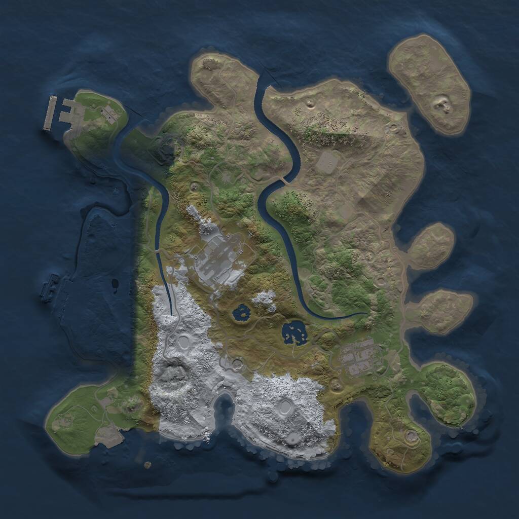 Rust Map: Procedural Map, Size: 3000, Seed: 126495714, 8 Monuments