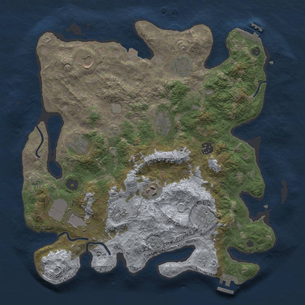 Rust Map: Procedural Map, Size: 3750, Seed: 175677, 18 Monuments