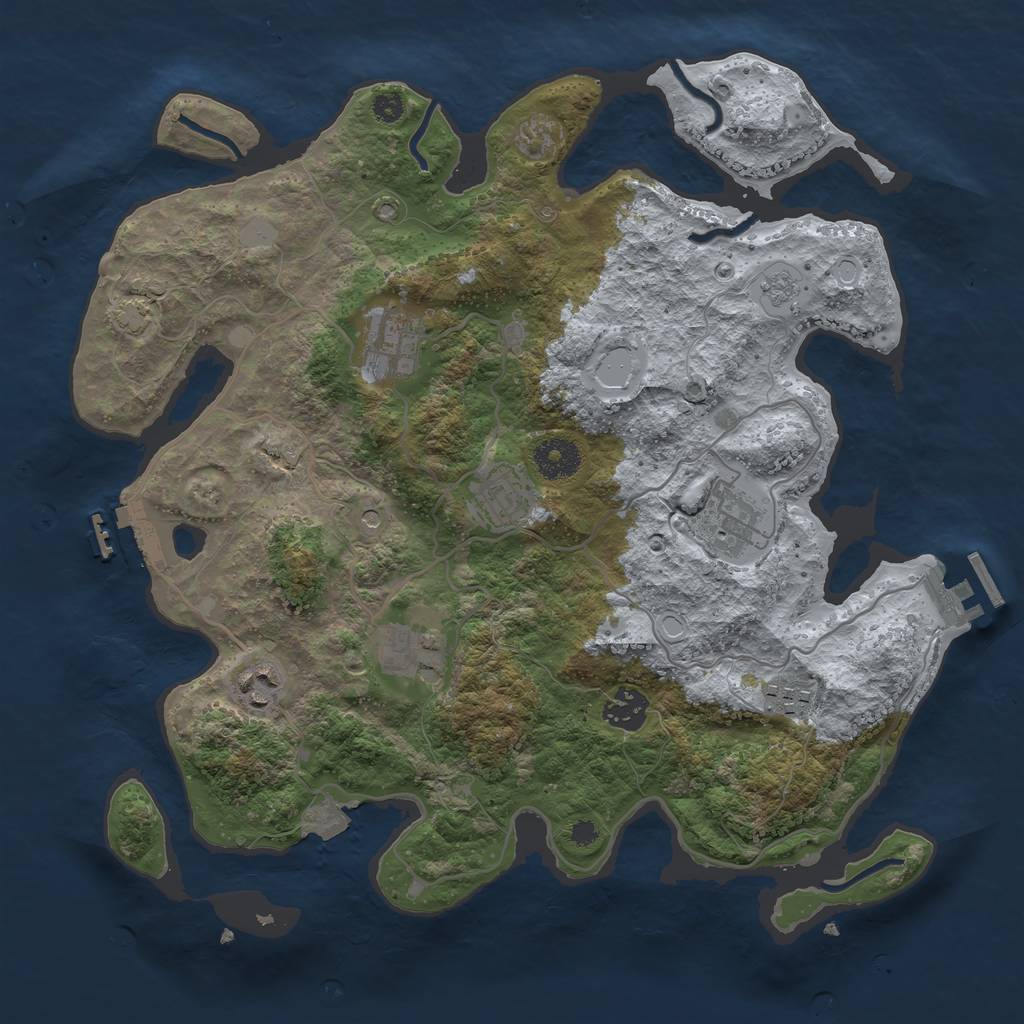 Rust Map: Procedural Map, Size: 3497, Seed: 87675, 15 Monuments