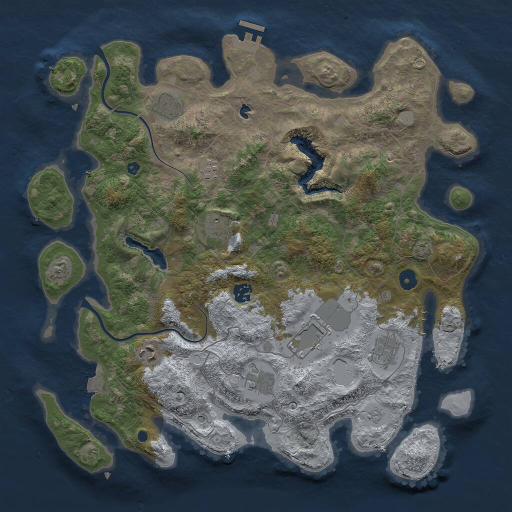 Rust Map: Procedural Map, Size: 4000, Seed: 1759745996, 13 Monuments