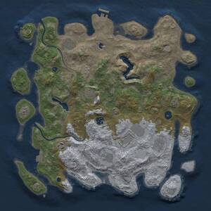 Thumbnail Rust Map: Procedural Map, Size: 4000, Seed: 1759745996, 13 Monuments