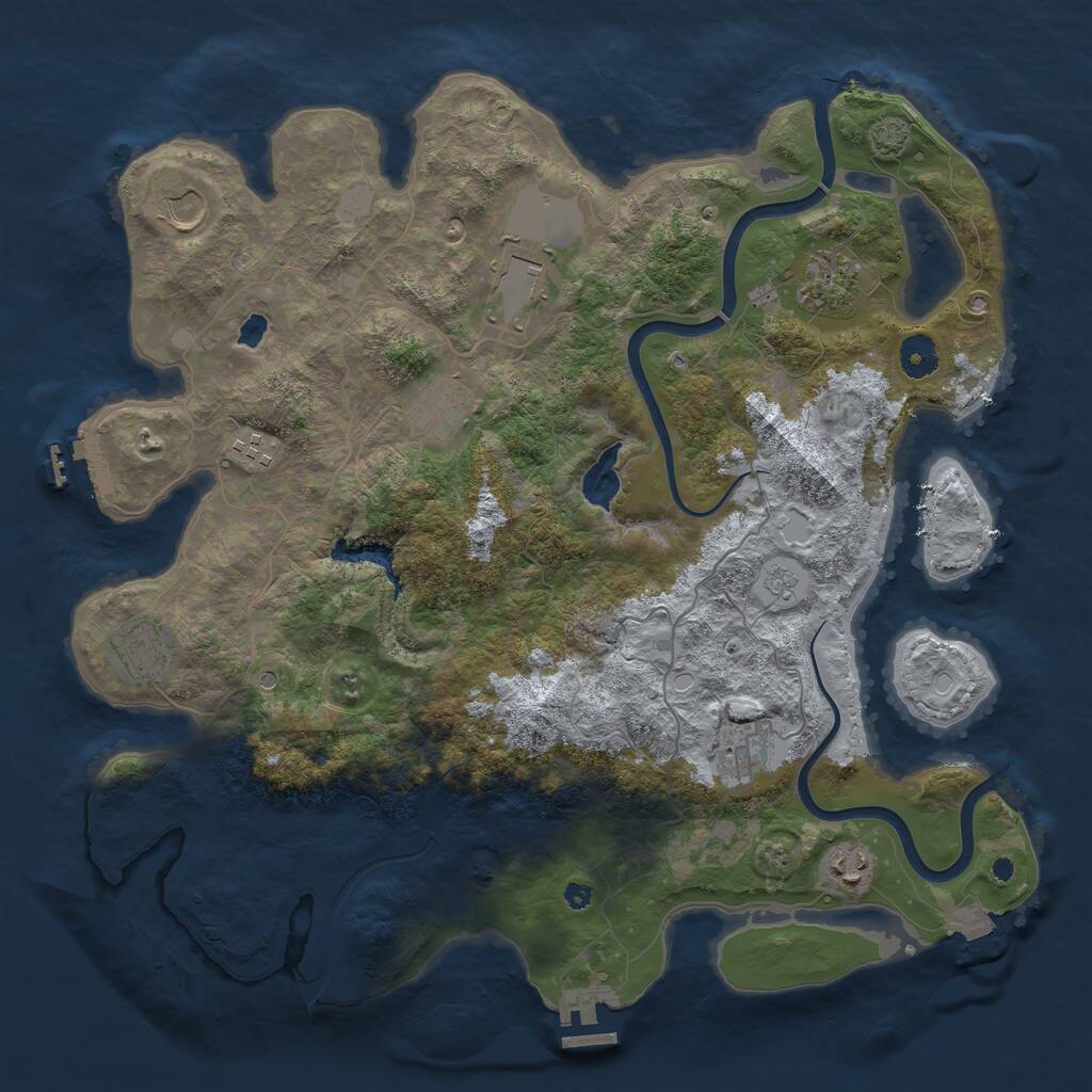 Rust Map: Procedural Map, Size: 4000, Seed: 120366453, 14 Monuments