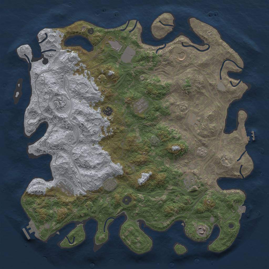 Rust Map: Procedural Map, Size: 4500, Seed: 360917584, 19 Monuments