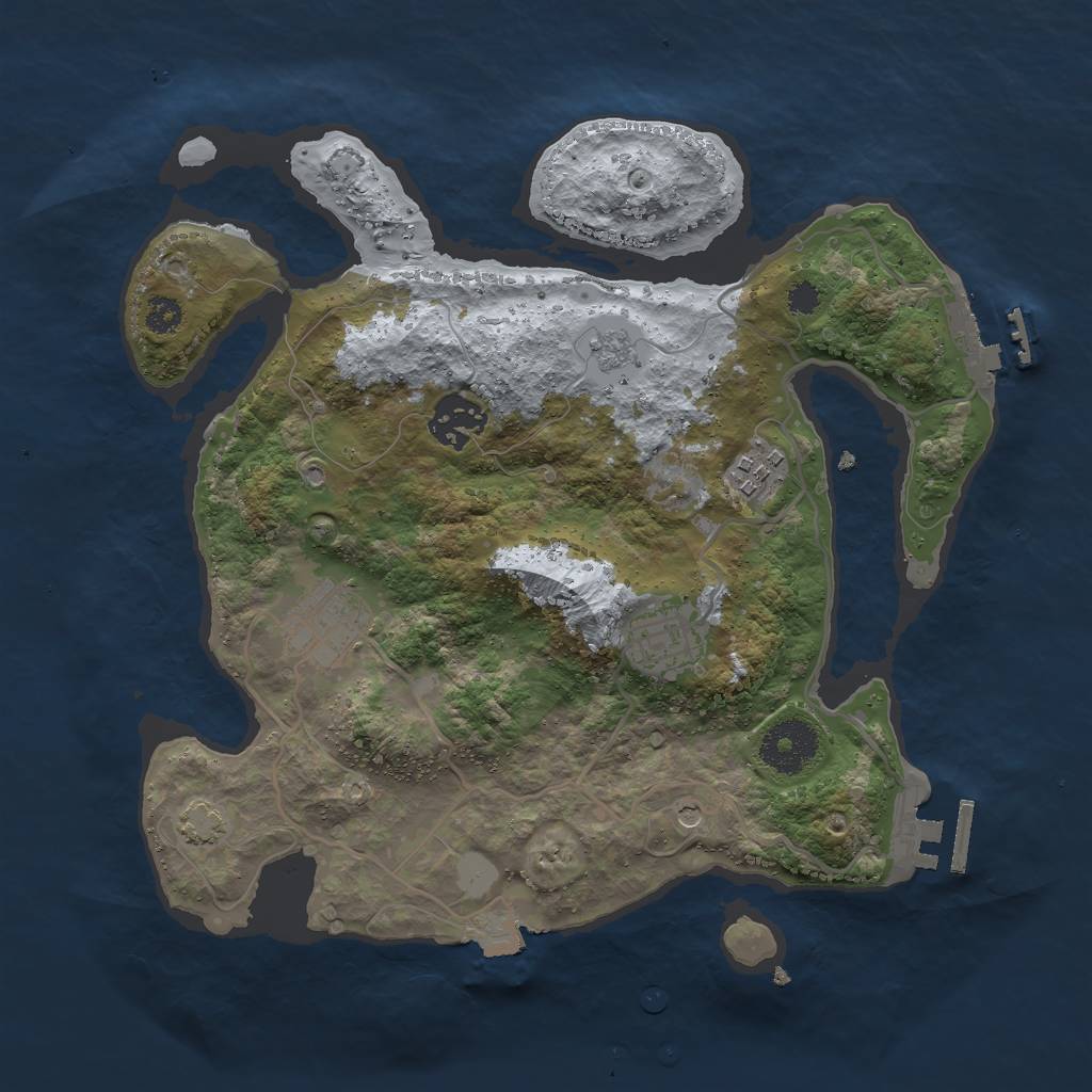 Rust Map: Procedural Map, Size: 3000, Seed: 180455755, 12 Monuments