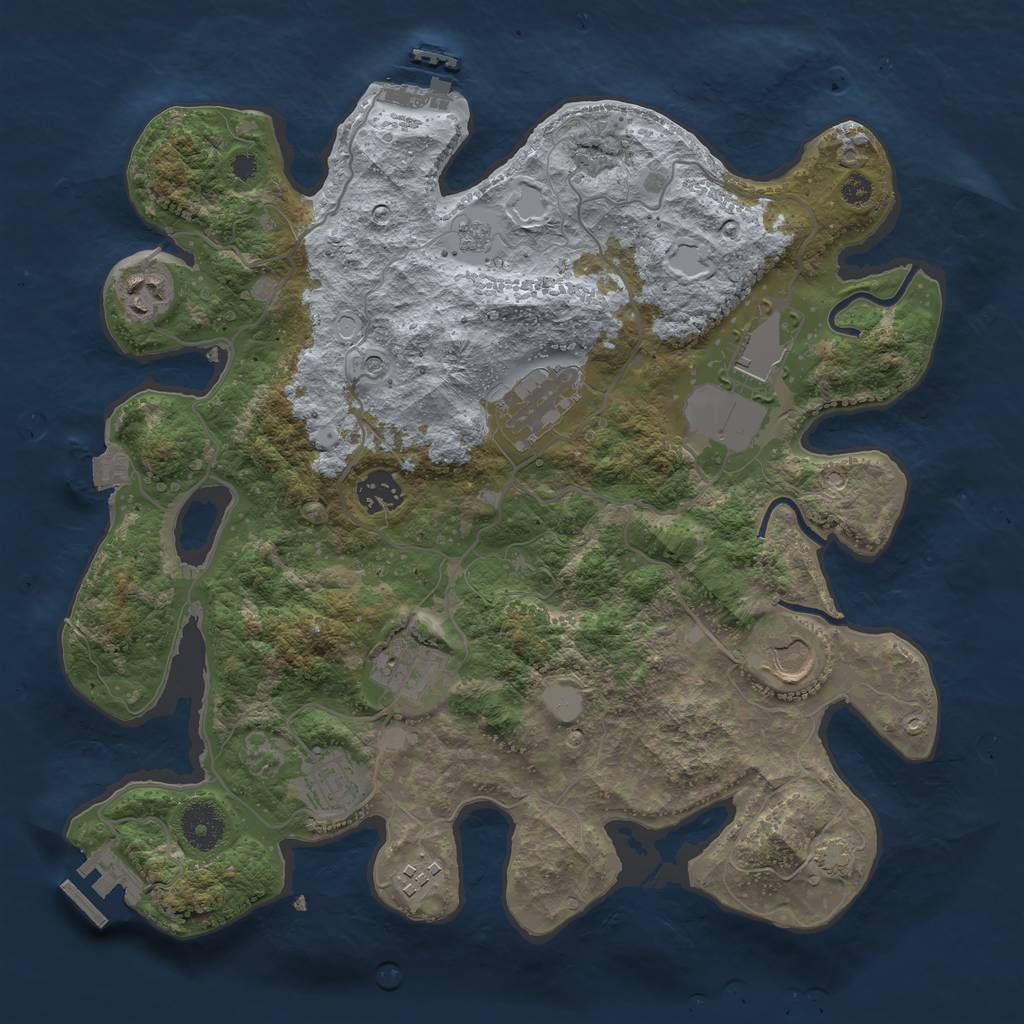 Rust Map: Procedural Map, Size: 3500, Seed: 69522447, 16 Monuments