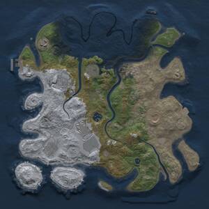 Thumbnail Rust Map: Procedural Map, Size: 3600, Seed: 842, 14 Monuments