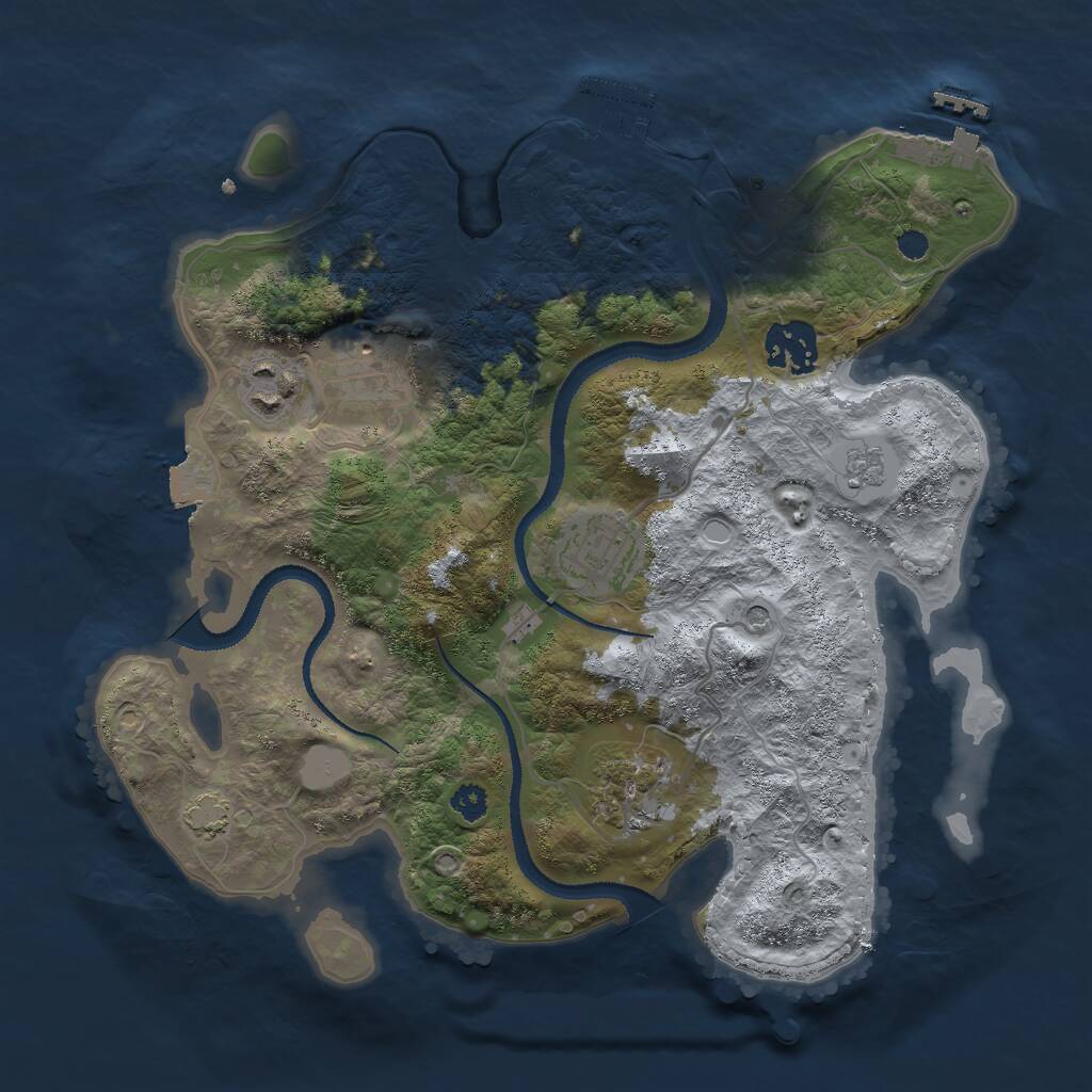 Rust Map: Procedural Map, Size: 3000, Seed: 320435778, 11 Monuments