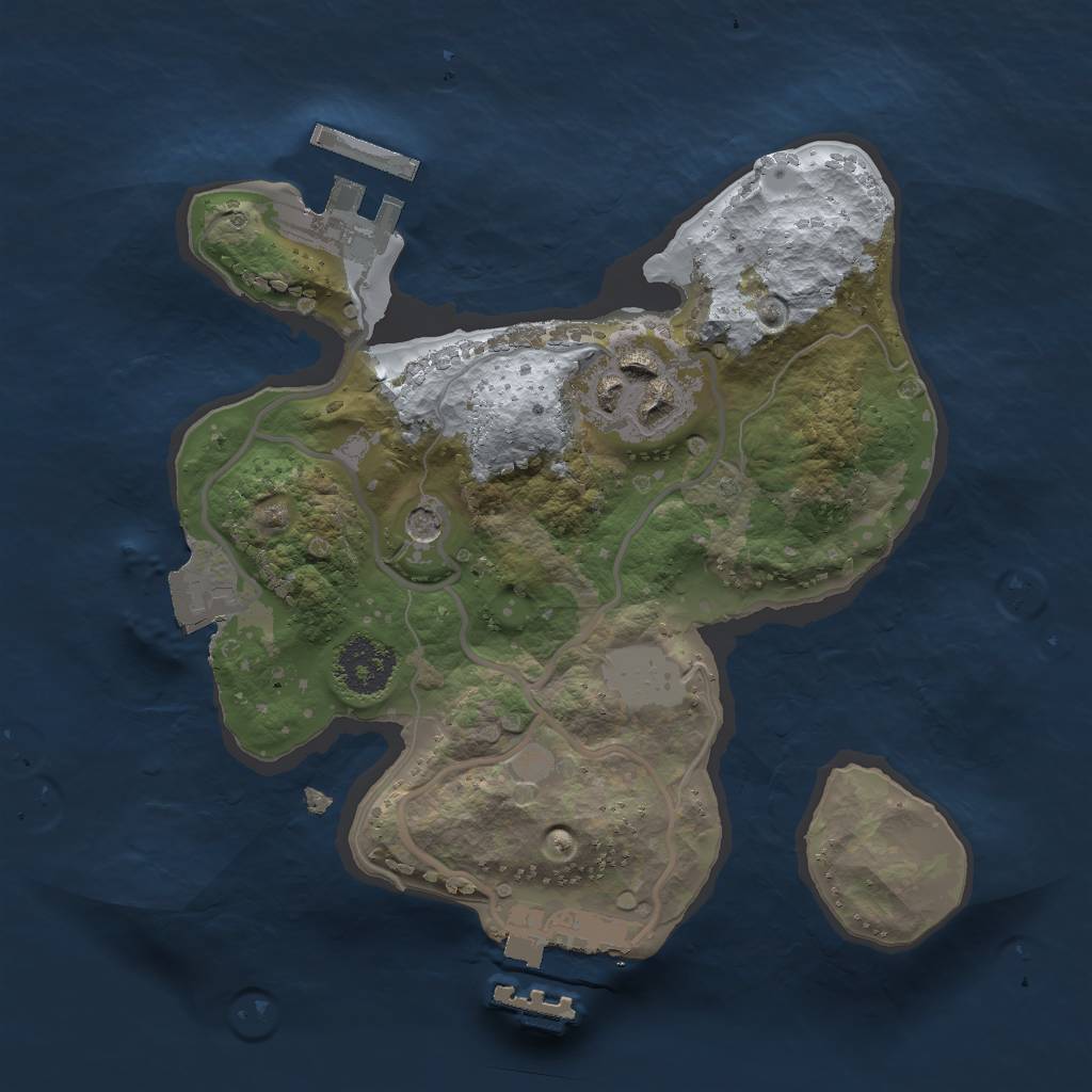 Rust Map: Procedural Map, Size: 2000, Seed: 174883188, 7 Monuments