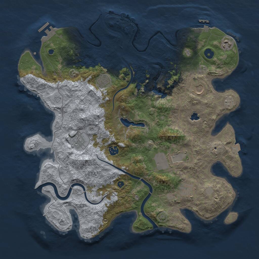 Rust Map: Procedural Map, Size: 4000, Seed: 936346565, 14 Monuments