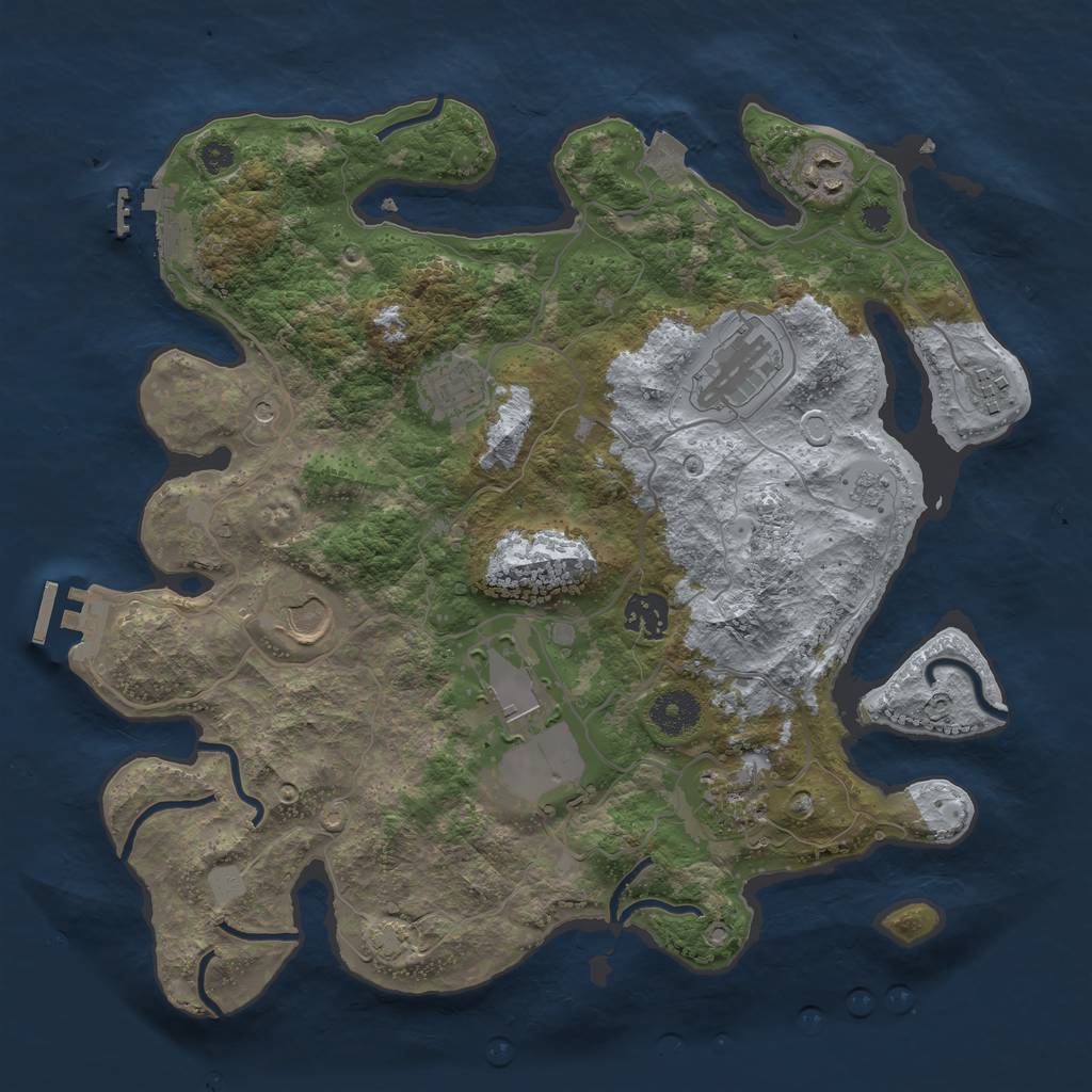Rust Map: Procedural Map, Size: 3500, Seed: 20240712, 16 Monuments