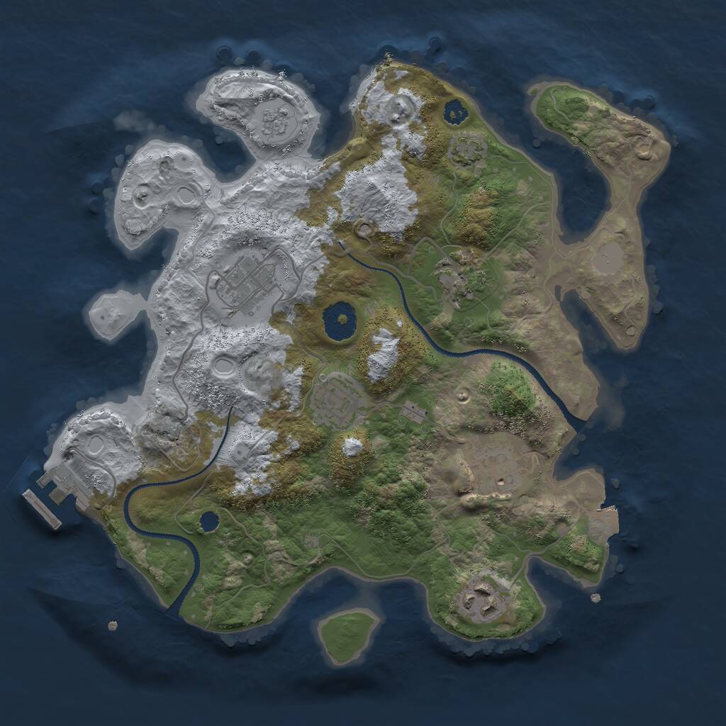 Rust Map: Procedural Map, Size: 3000, Seed: 301817017, 9 Monuments