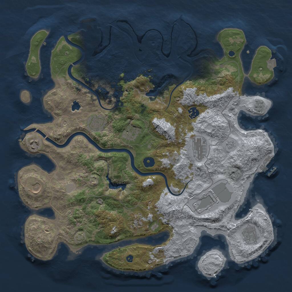 Rust Map: Procedural Map, Size: 4000, Seed: 1290954063, 16 Monuments