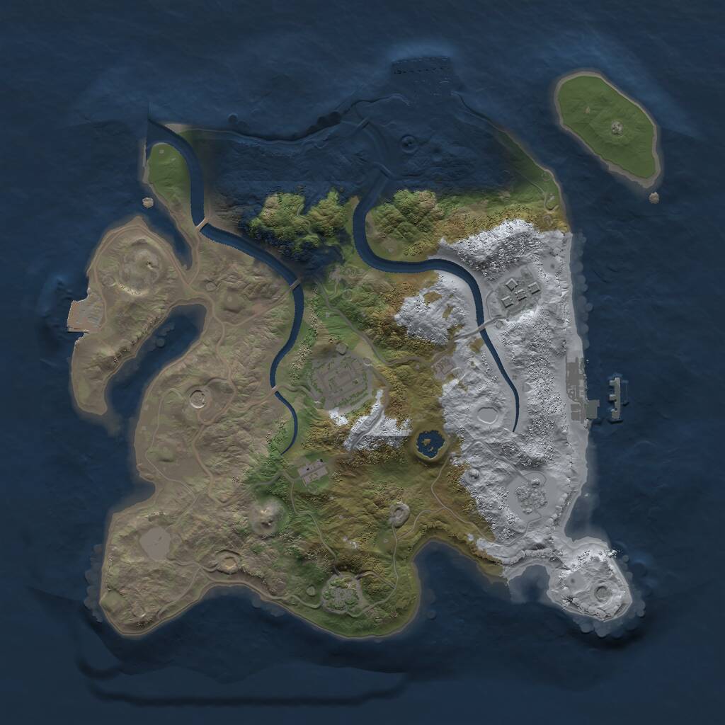 Rust Map: Procedural Map, Size: 2700, Seed: 1940785089, 8 Monuments