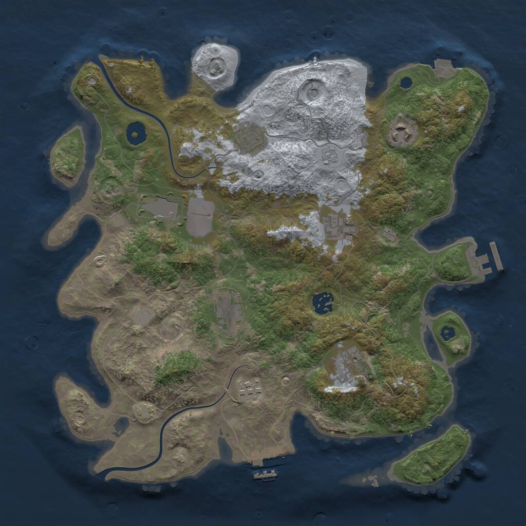 Rust Map: Procedural Map, Size: 3600, Seed: 617, 14 Monuments