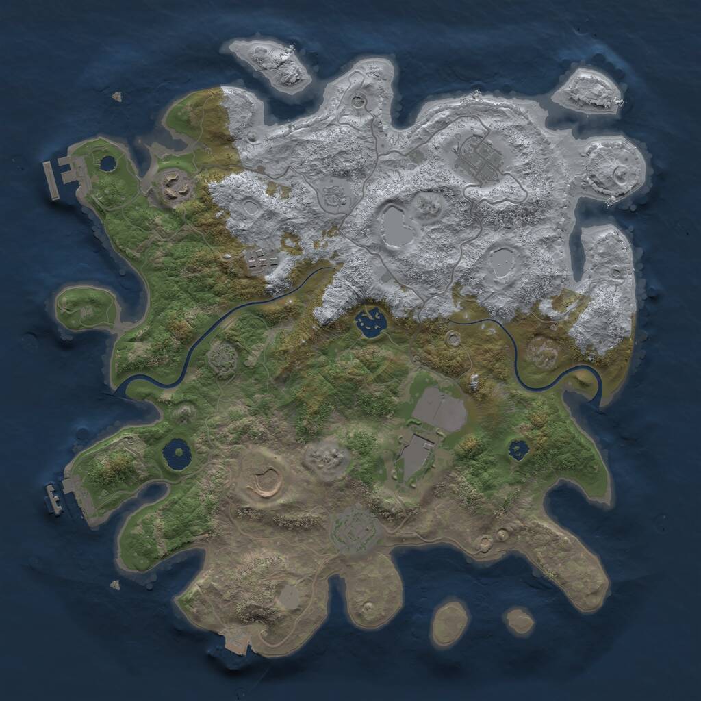 Rust Map: Procedural Map, Size: 3600, Seed: 11307, 13 Monuments