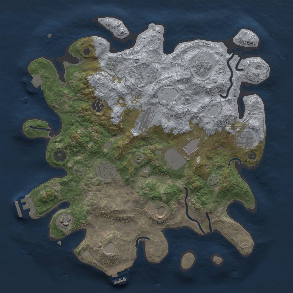 Rust Map: Procedural Map, Size: 3600, Seed: 11307, 17 Monuments