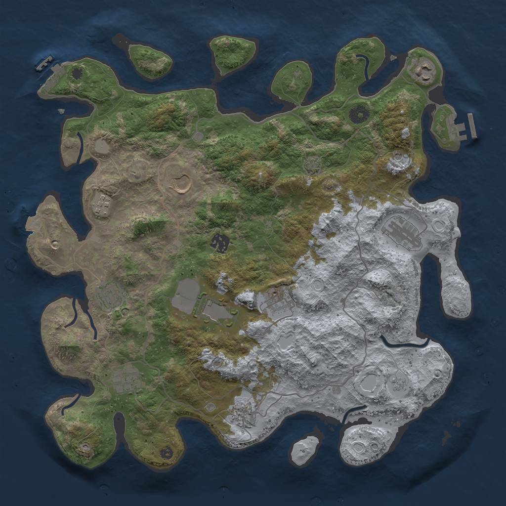Rust Map: Procedural Map, Size: 4000, Seed: 17346, 18 Monuments