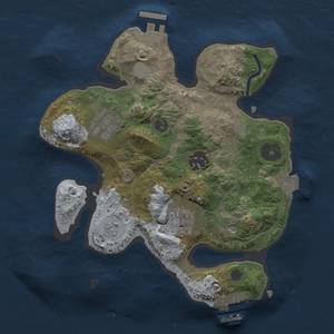 Thumbnail Rust Map: Procedural Map, Size: 2500, Seed: 1690372852, 10 Monuments