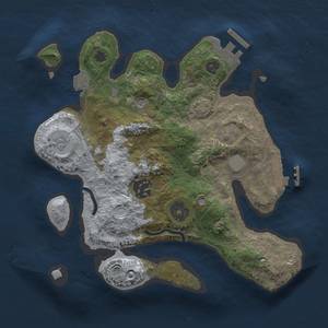 Thumbnail Rust Map: Procedural Map, Size: 2500, Seed: 910725672, 9 Monuments