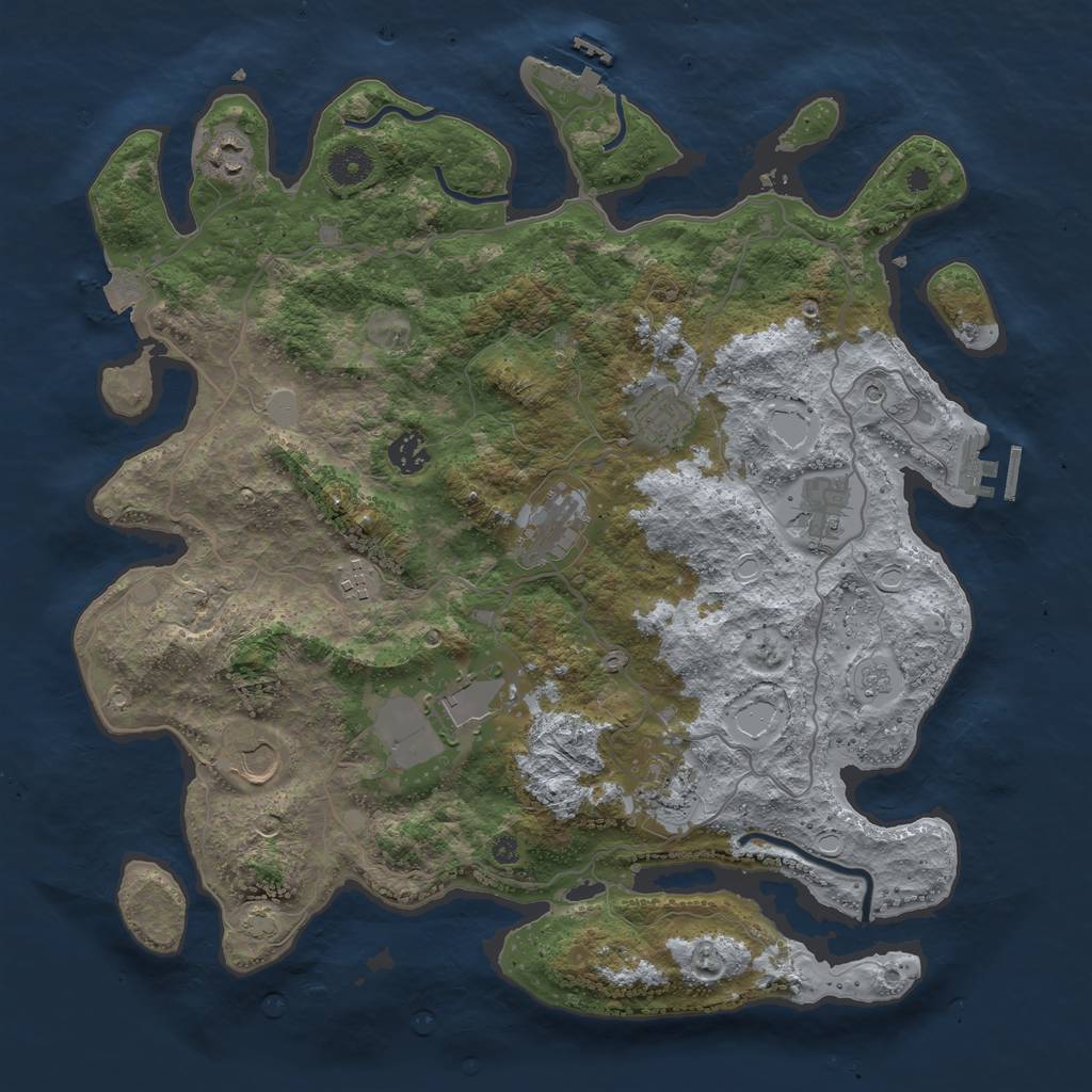 Rust Map: Procedural Map, Size: 4000, Seed: 46616175, 17 Monuments