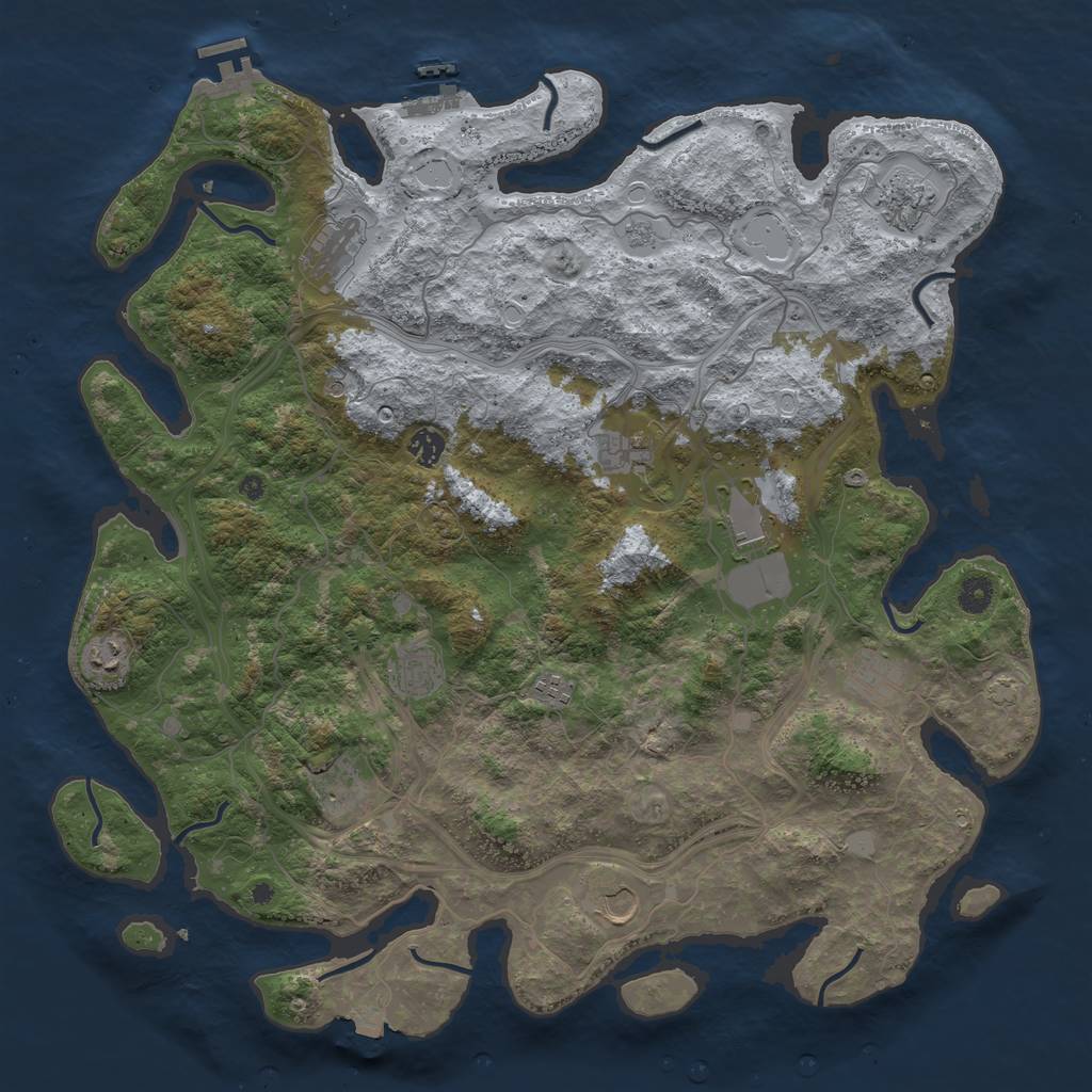 Rust Map: Procedural Map, Size: 4500, Seed: 875028085, 19 Monuments