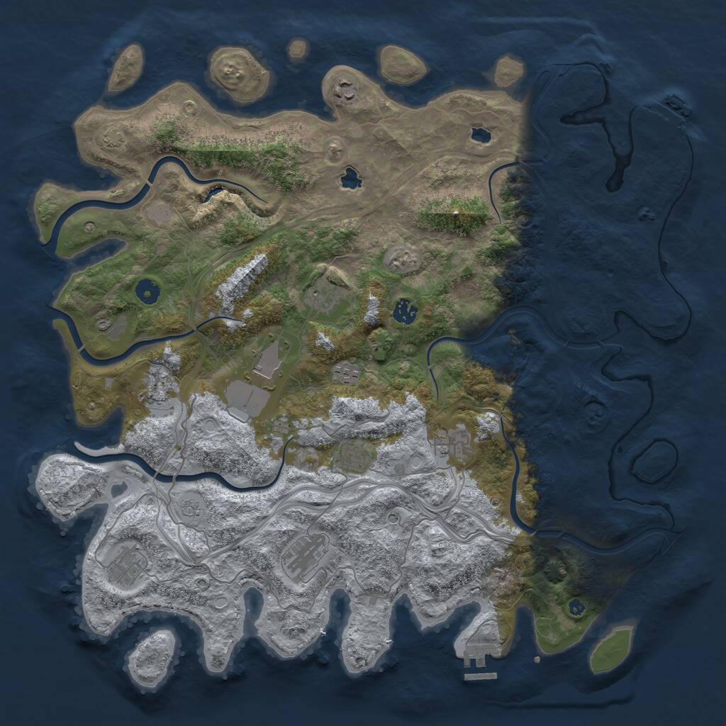 Rust Map: Procedural Map, Size: 4500, Seed: 923254399, 16 Monuments