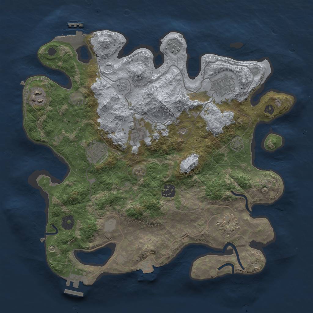 Rust Map: Procedural Map, Size: 3316, Seed: 4517086, 15 Monuments