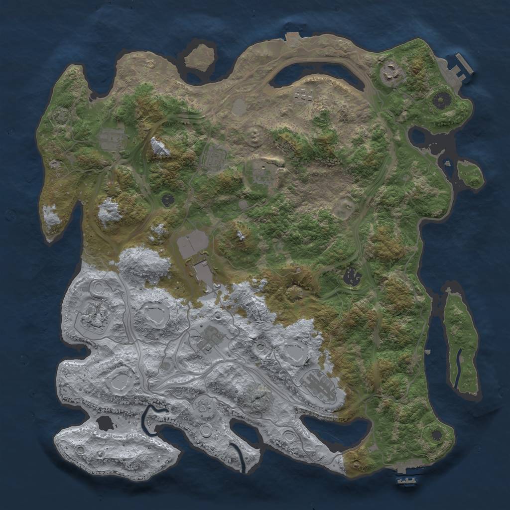 Rust Map: Procedural Map, Size: 4250, Seed: 263734772, 18 Monuments
