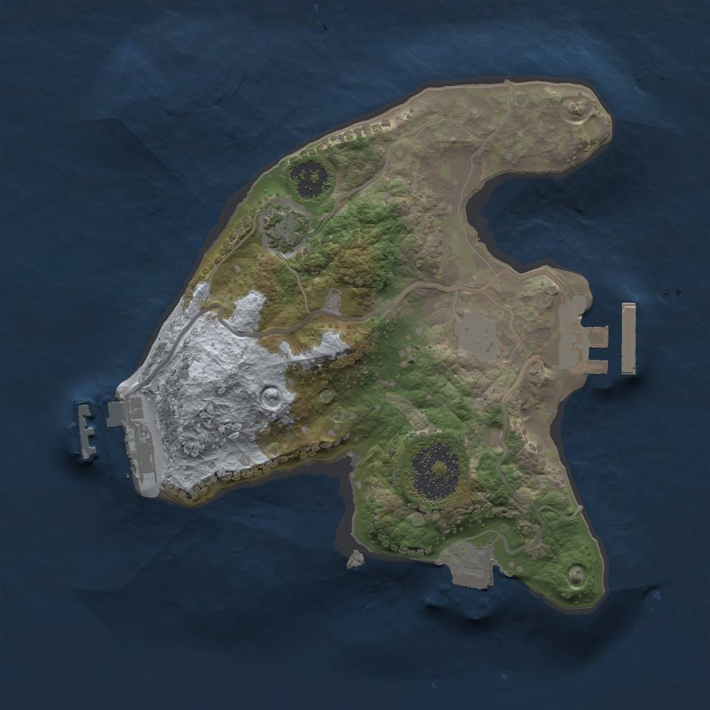 Rust Map: Procedural Map, Size: 2000, Seed: 342423, 6 Monuments