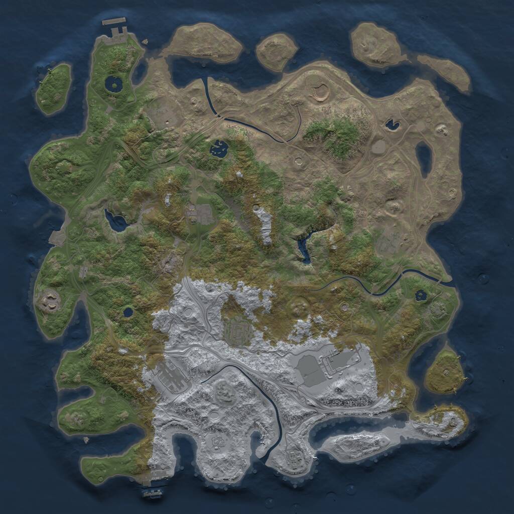 Rust Map: Procedural Map, Size: 4400, Seed: 15757, 16 Monuments