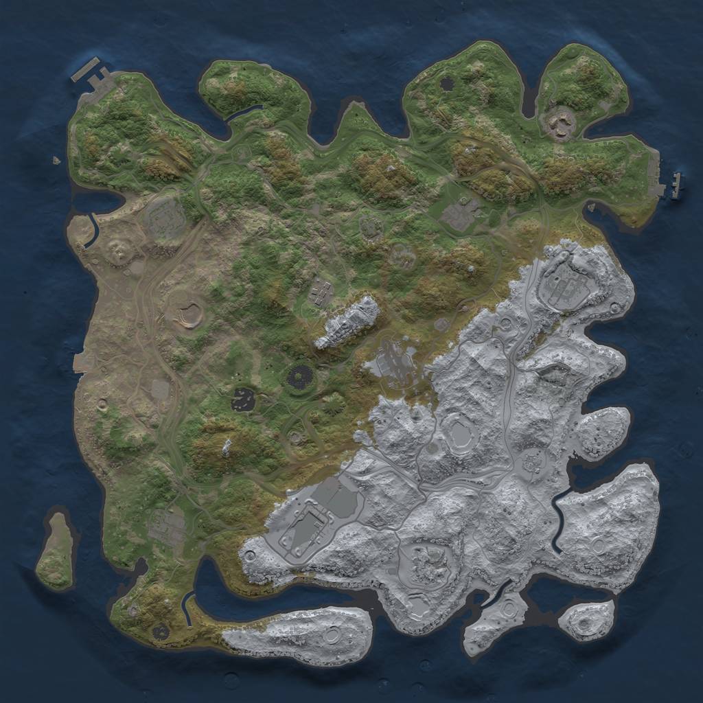 Rust Map: Procedural Map, Size: 4250, Seed: 143772379, 19 Monuments