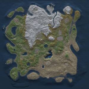 Thumbnail Rust Map: Procedural Map, Size: 4000, Seed: 1690723249, 14 Monuments