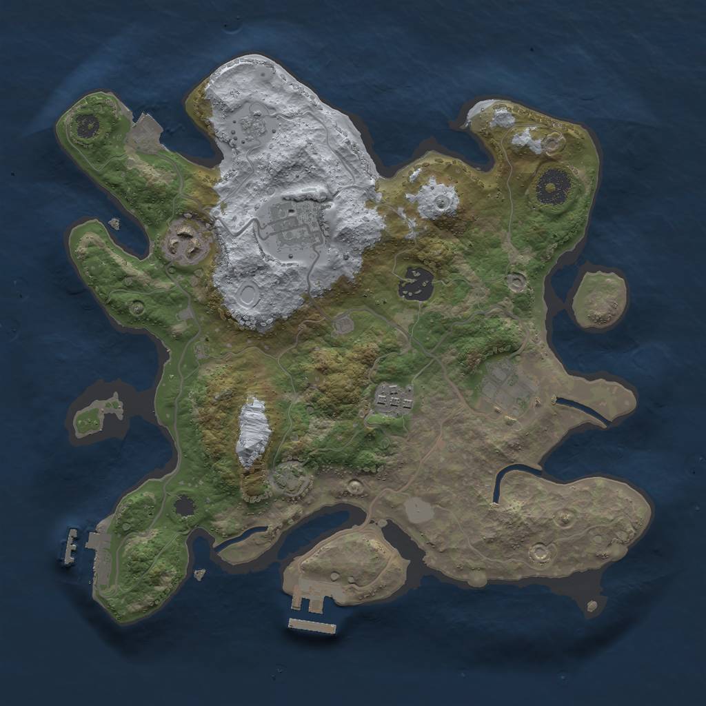 Rust Map: Procedural Map, Size: 3000, Seed: 1690723249, 12 Monuments