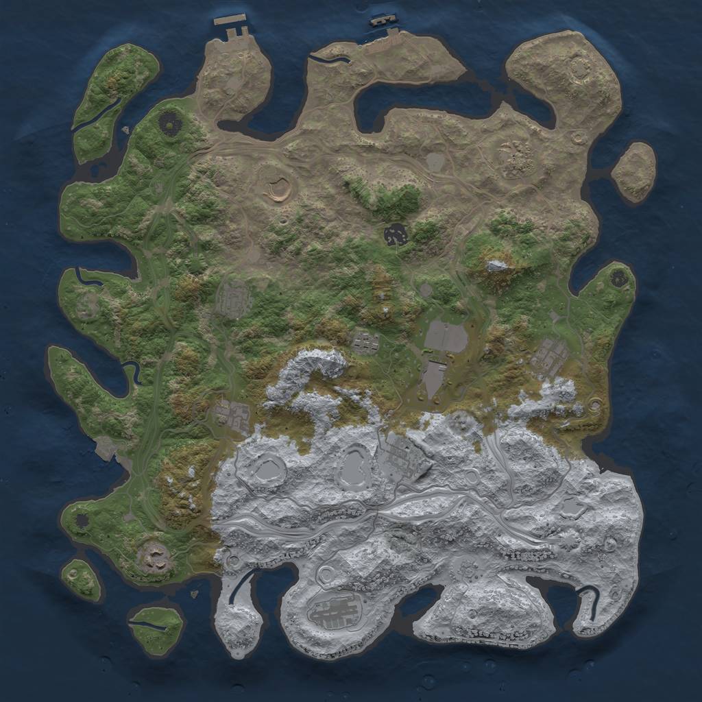 Rust Map: Procedural Map, Size: 4400, Seed: 810624931, 19 Monuments