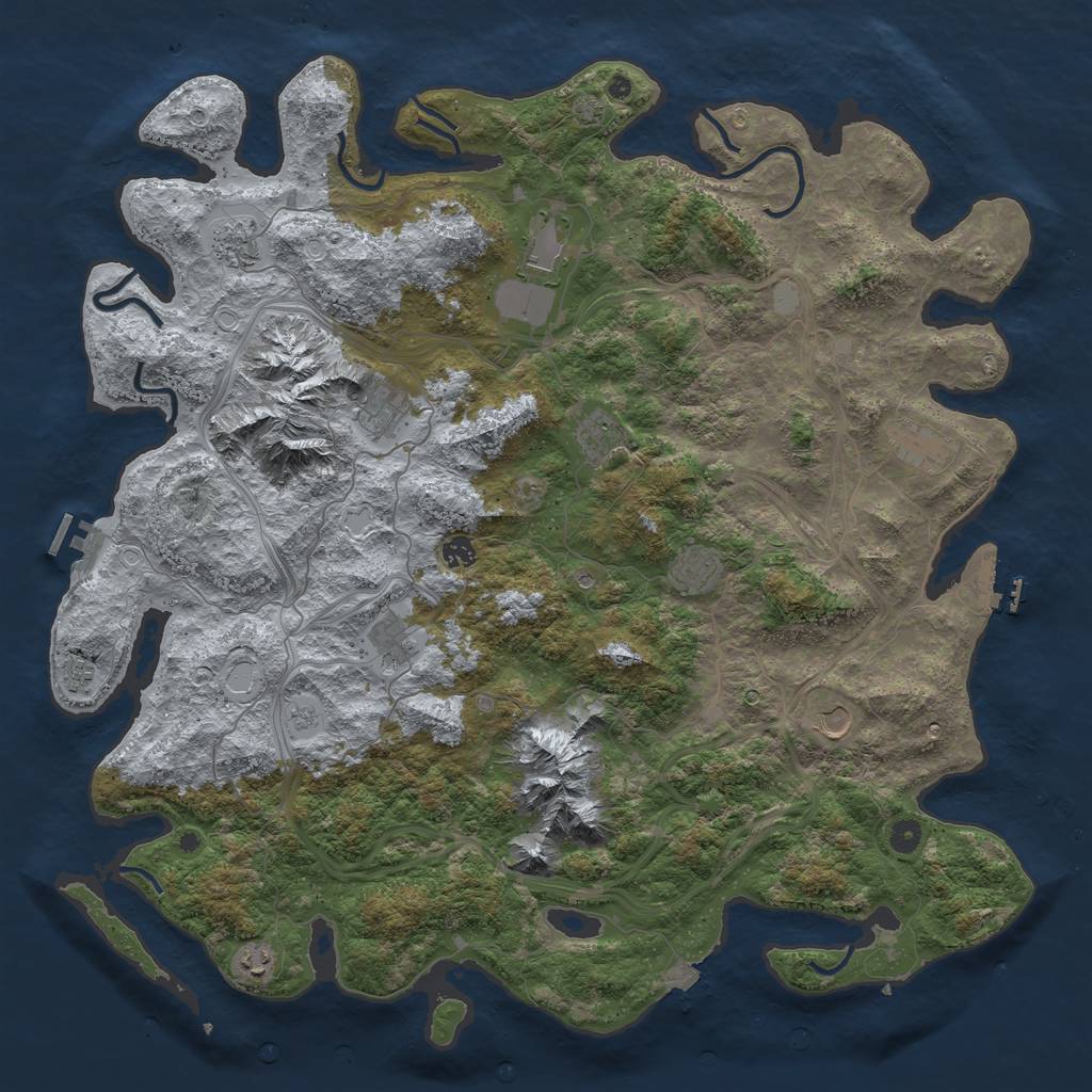 Rust Map: Procedural Map, Size: 5000, Seed: 2128675989, 19 Monuments