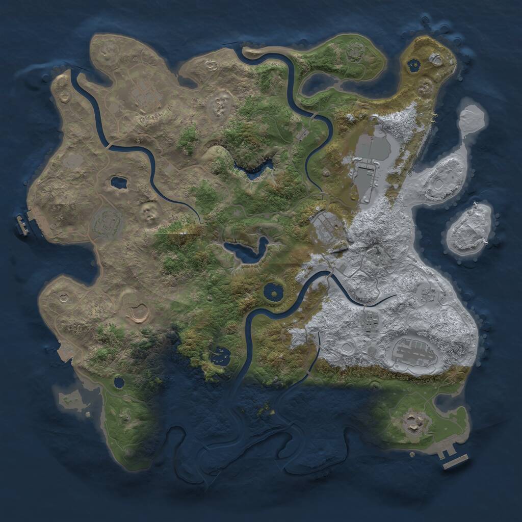 Rust Map: Procedural Map, Size: 4000, Seed: 1114817854, 15 Monuments
