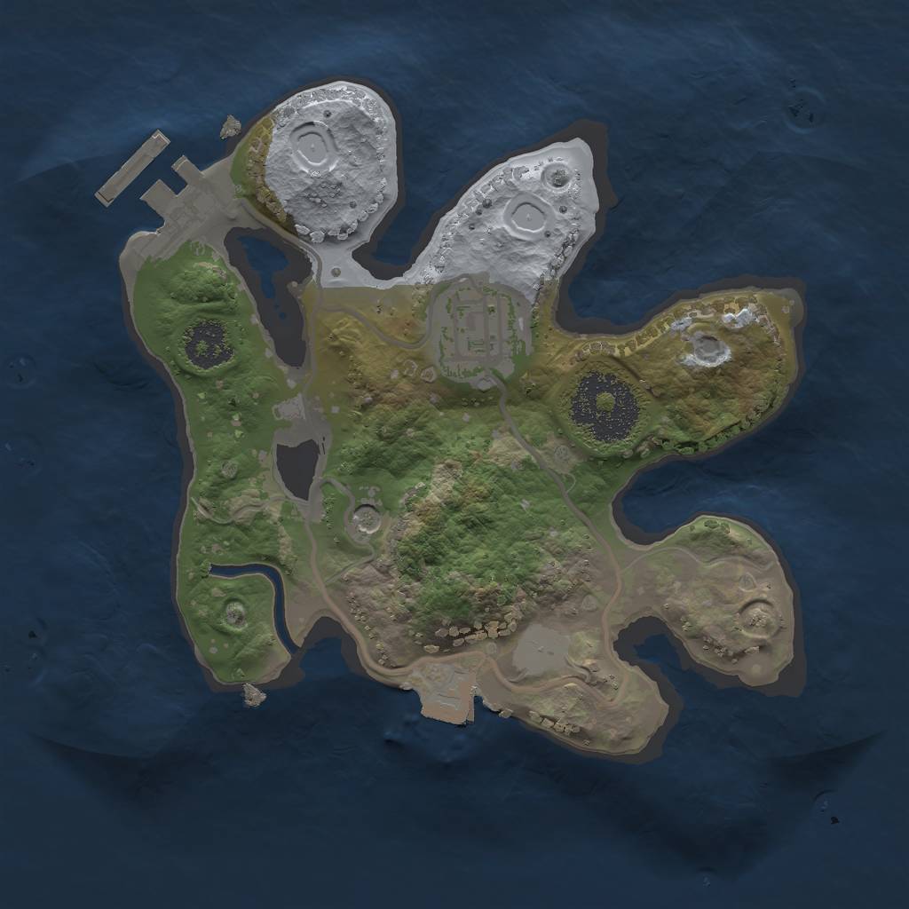 Rust Map: Procedural Map, Size: 2000, Seed: 997223550, 6 Monuments