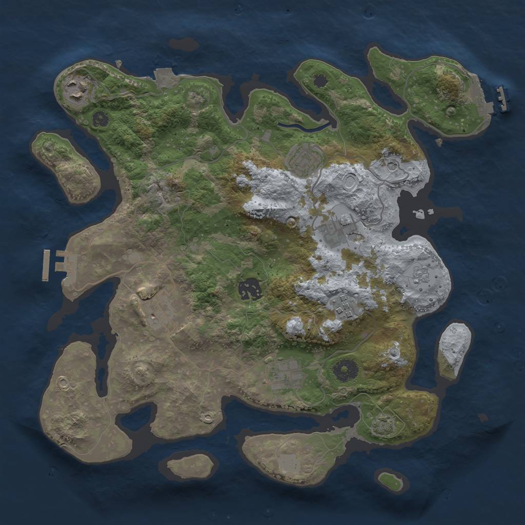 Rust Map: Procedural Map, Size: 3330, Seed: 1470669531, 15 Monuments